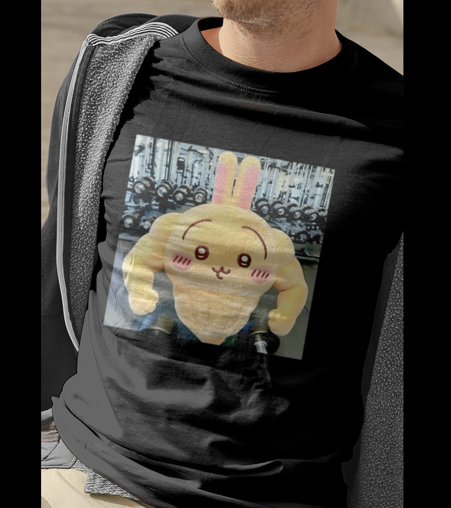 Usagi Muscle Chiikawa Buff Bunny Plush Toy T-Shirt