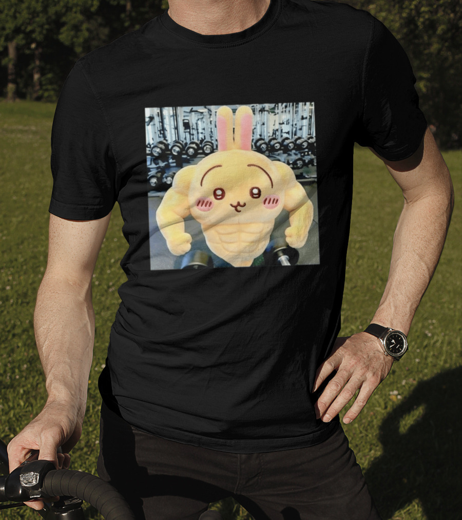 Usagi Muscle Chiikawa Buff Bunny Plush Toy T-Shirt