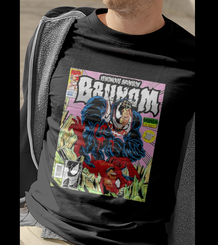 Venomous Brunson Venom X Jalen Brunson Marvel Comic Brunes Back Cover Price T-Shirt