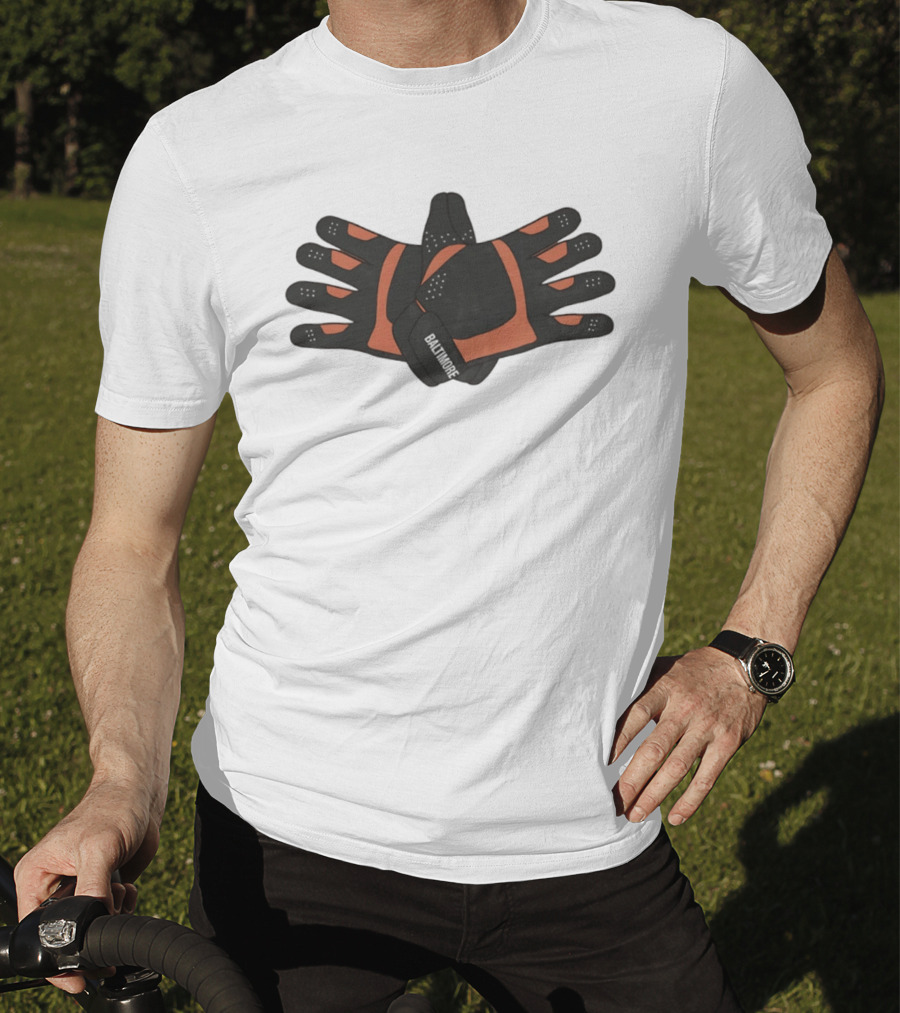 Baltimore Orioles Flapping Wings Baseball Gloves T-Shirt
