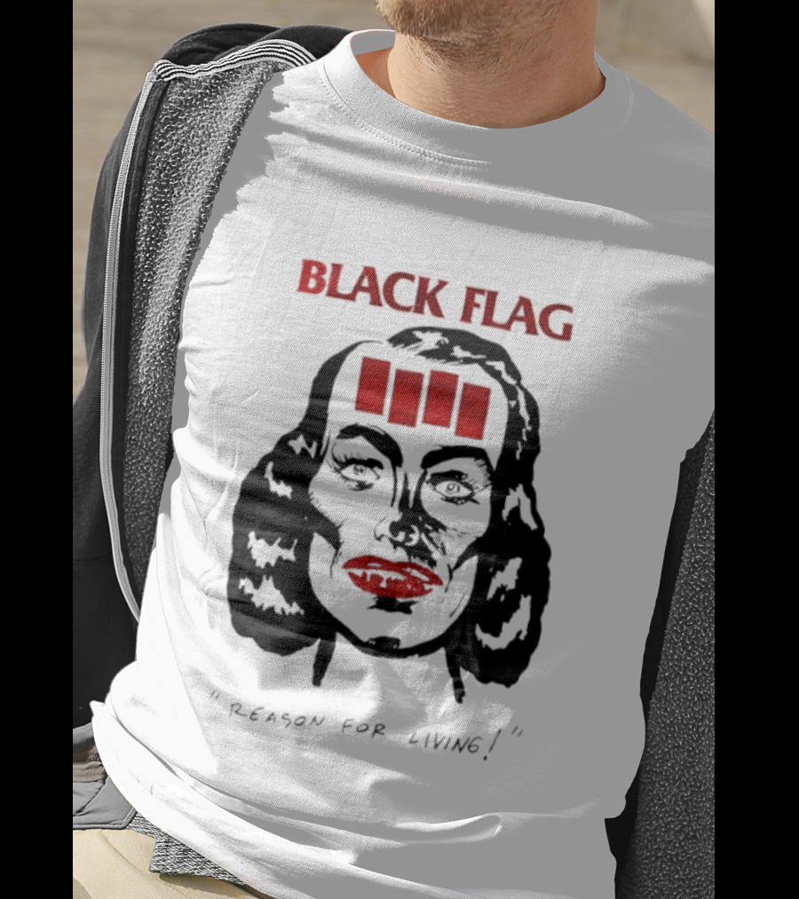 Black Flag Reason For Living Rare 80s T-Shirt