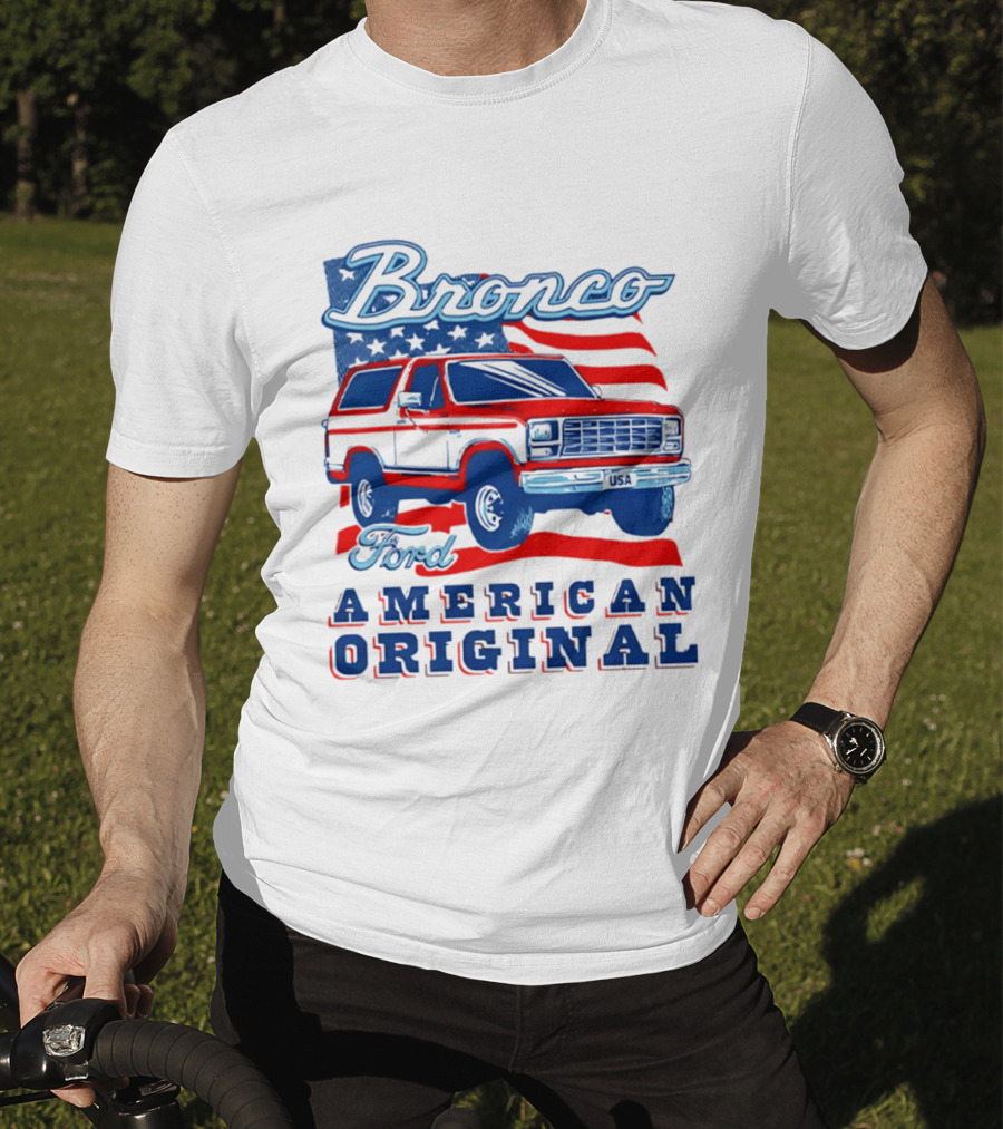 Bronco Ford American Original Vintage Truck Classic Stars And Stripes T-Shirt