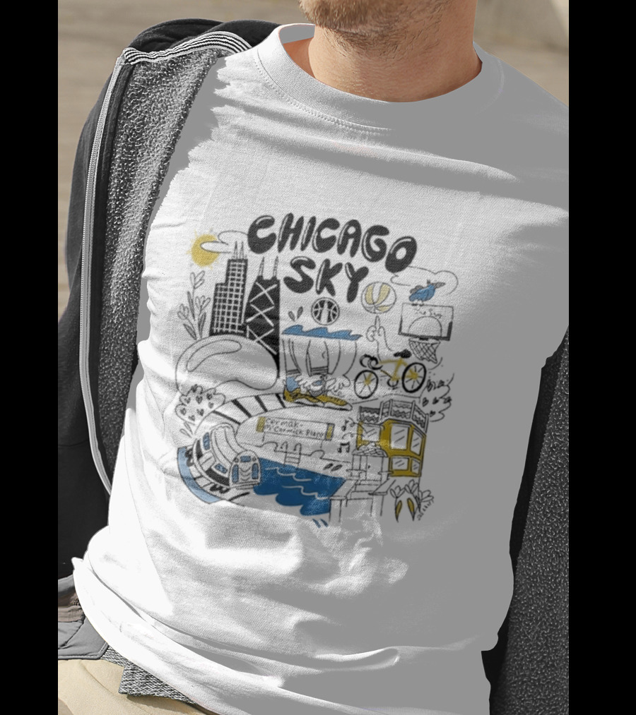 Chicago Sky 2026 Joe Kraft Skyline Basketball T-Shirt