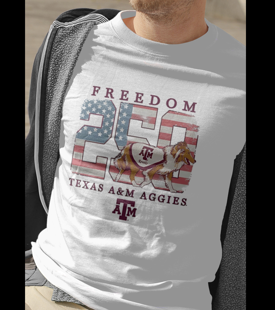 Texas A&M Aggies Freedom Reveille 250th Celebration T-Shirt