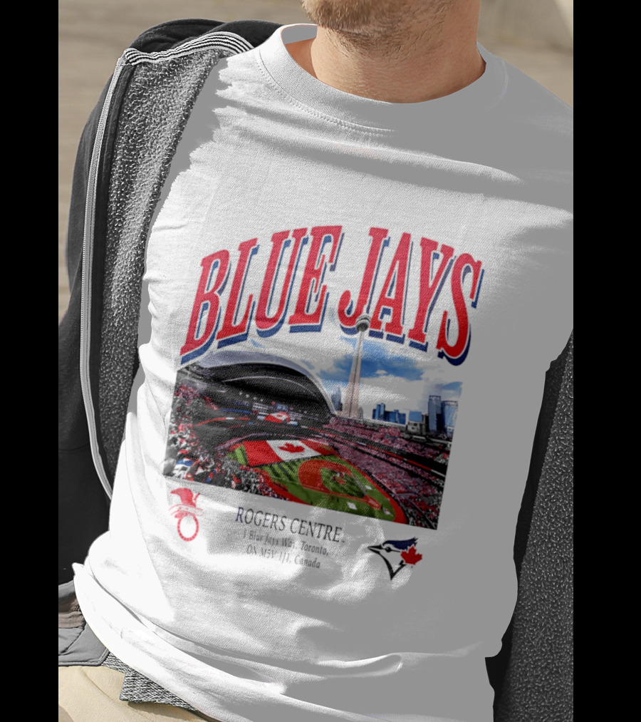 Blue Jays Rogers Centre Toronto Skyline CN Tower Baseball Stadium Canada T-Shirt