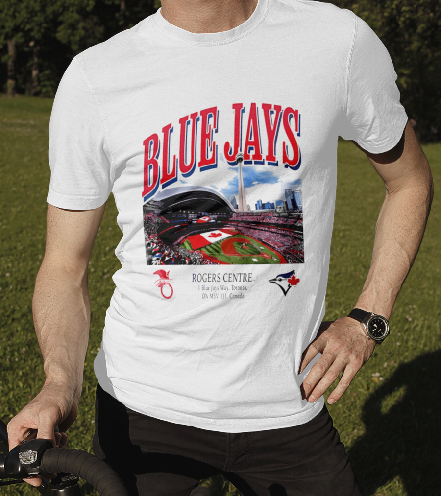 Blue Jays Rogers Centre Toronto Skyline CN Tower Baseball Stadium Canada T-Shirt