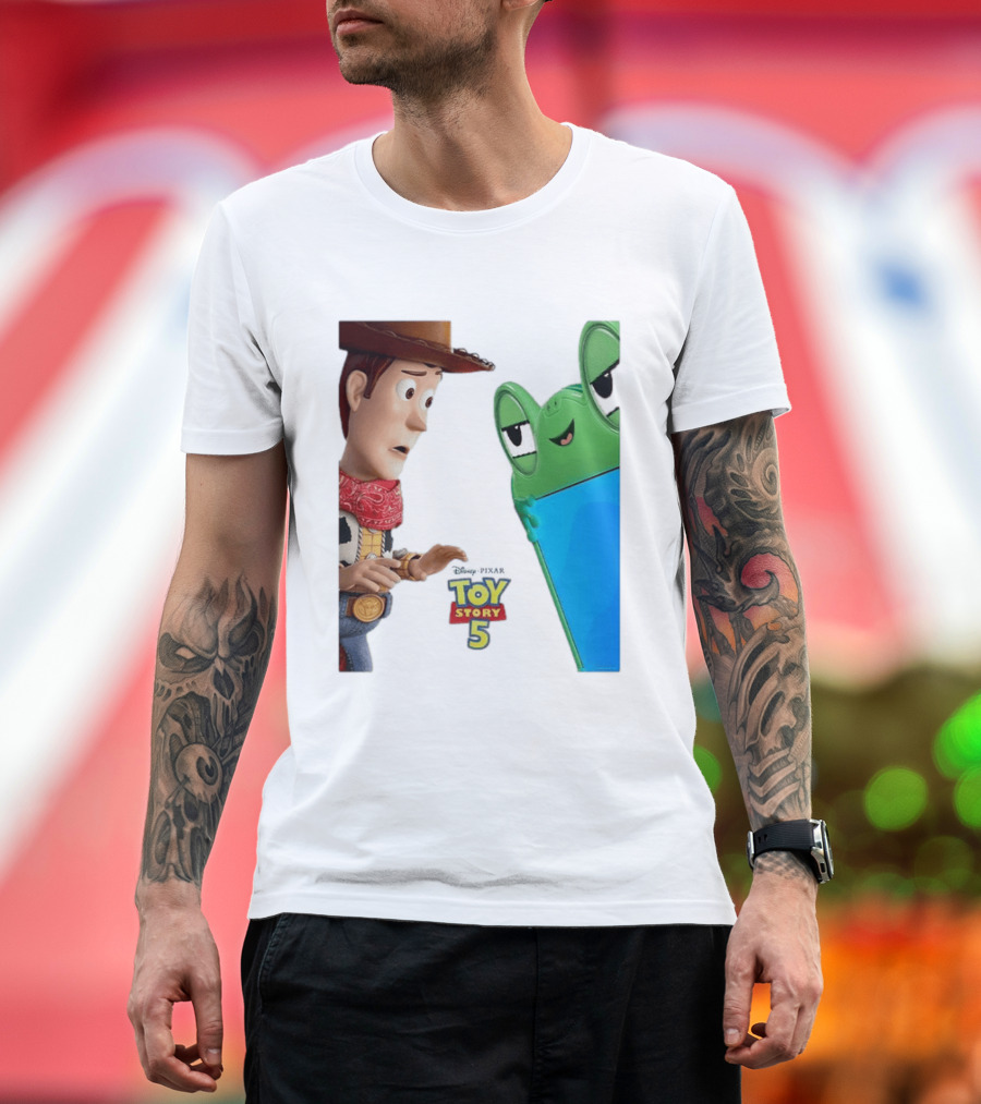 Toy Story 5 Woody And Animated Frog Encounter T-Shirt