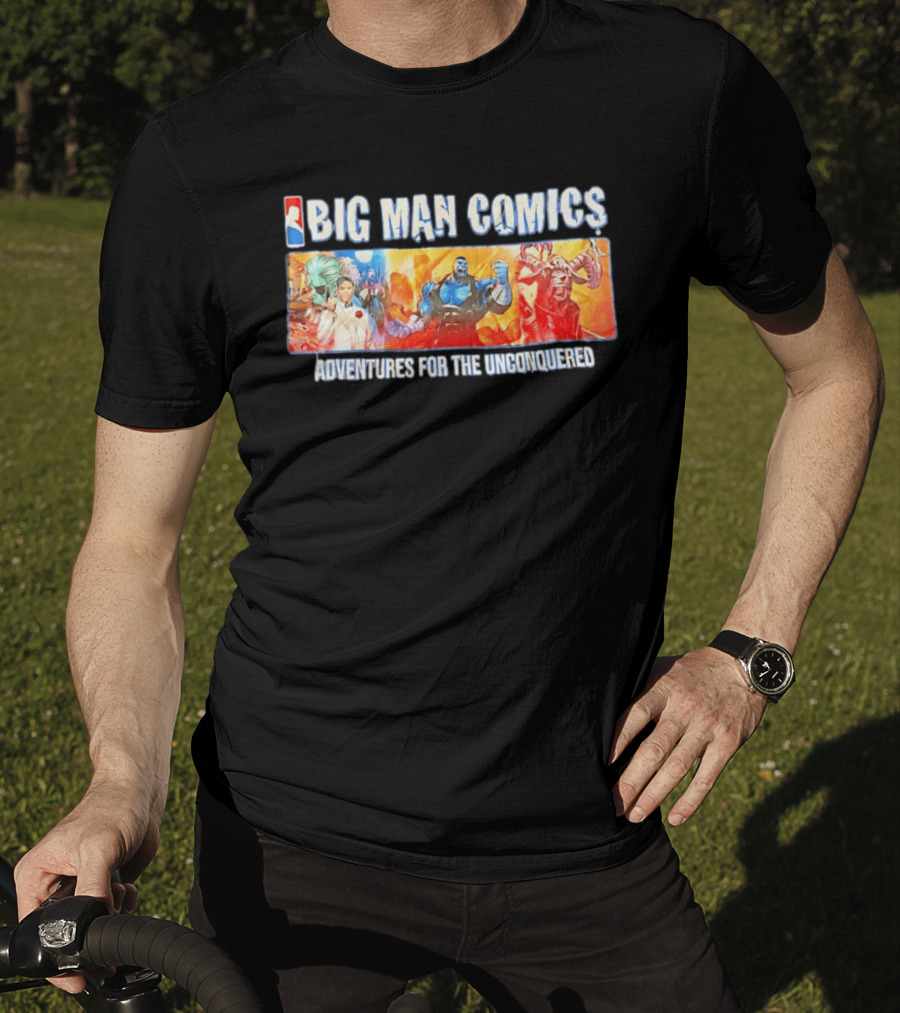 Big Man Comics Adventures For The Unconquered NBA Style Heroes T-Shirt
