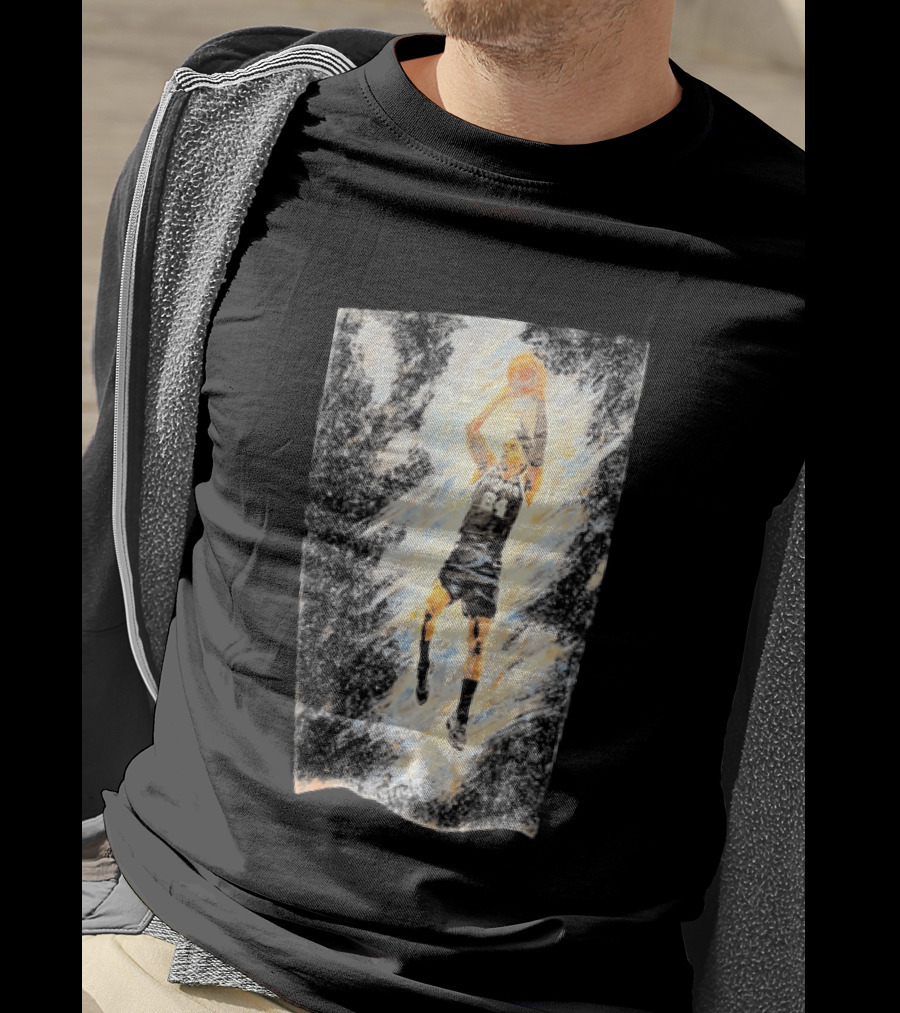 Devin Vassell 24 San Antonio Spurs Basketball Player In Iconic Action Pose T-Shirt