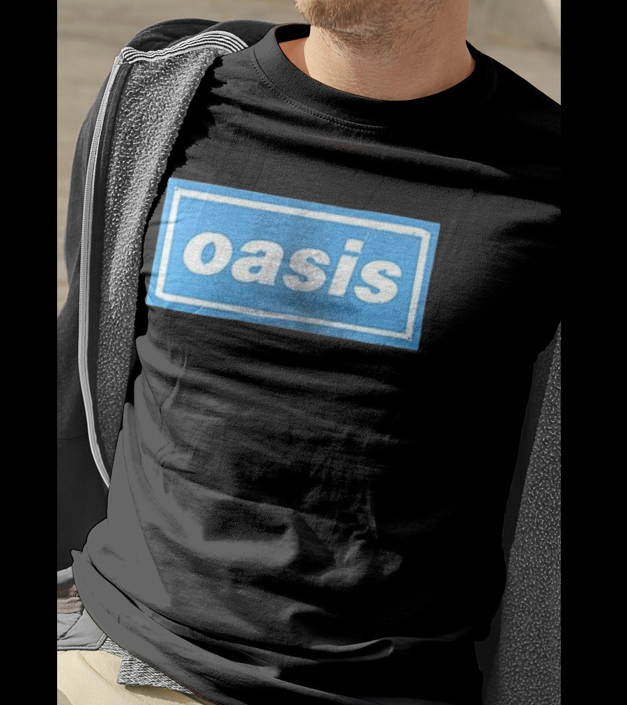 Oasis Vintage Blue Distressed Box T-Shirt