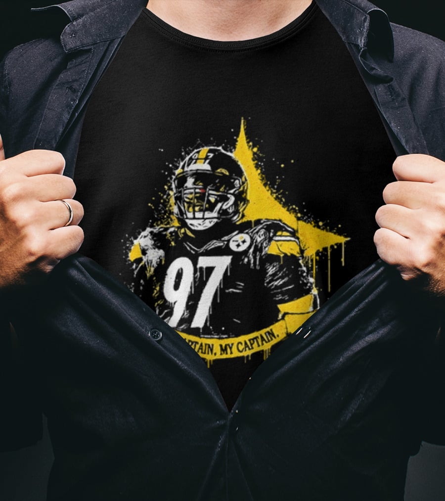 Oh Captain My Captain Cameron Heyward 97 Pittsburgh Steelers T-Shirt