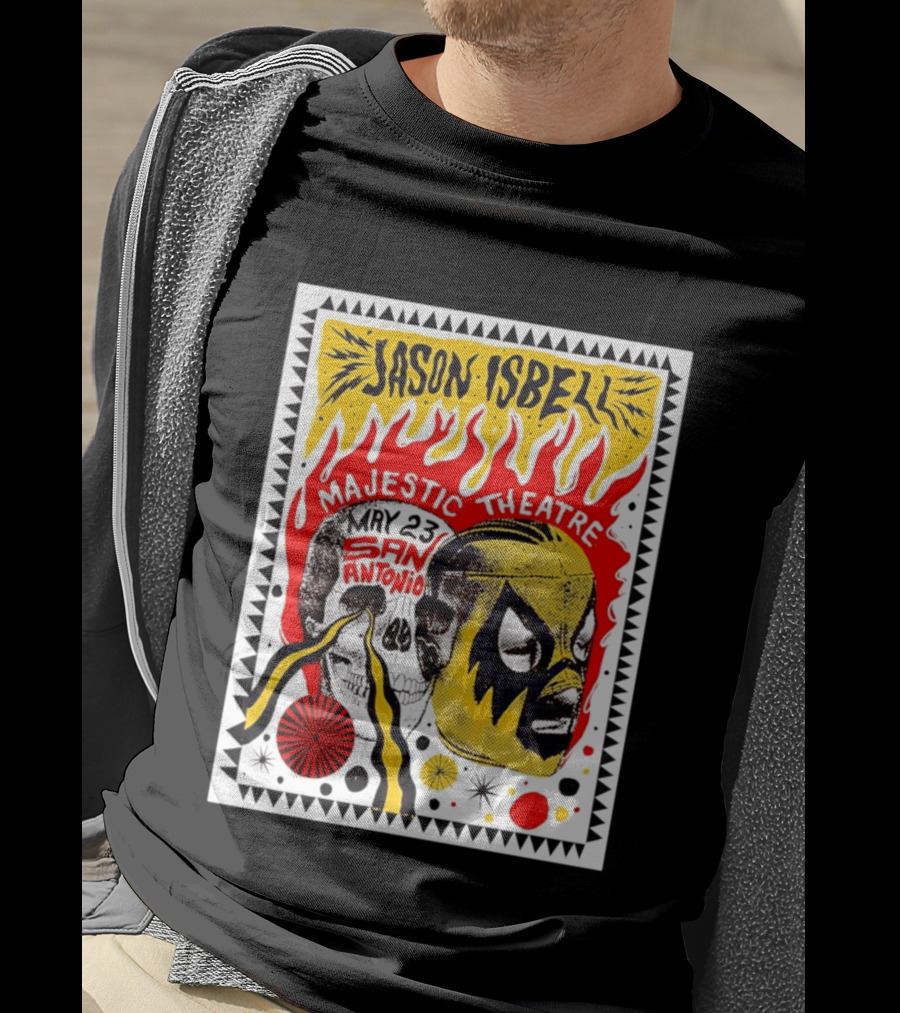 Jason Isbell May 23 San Antonio Majestic Theatre Skull And Mask T-Shirt