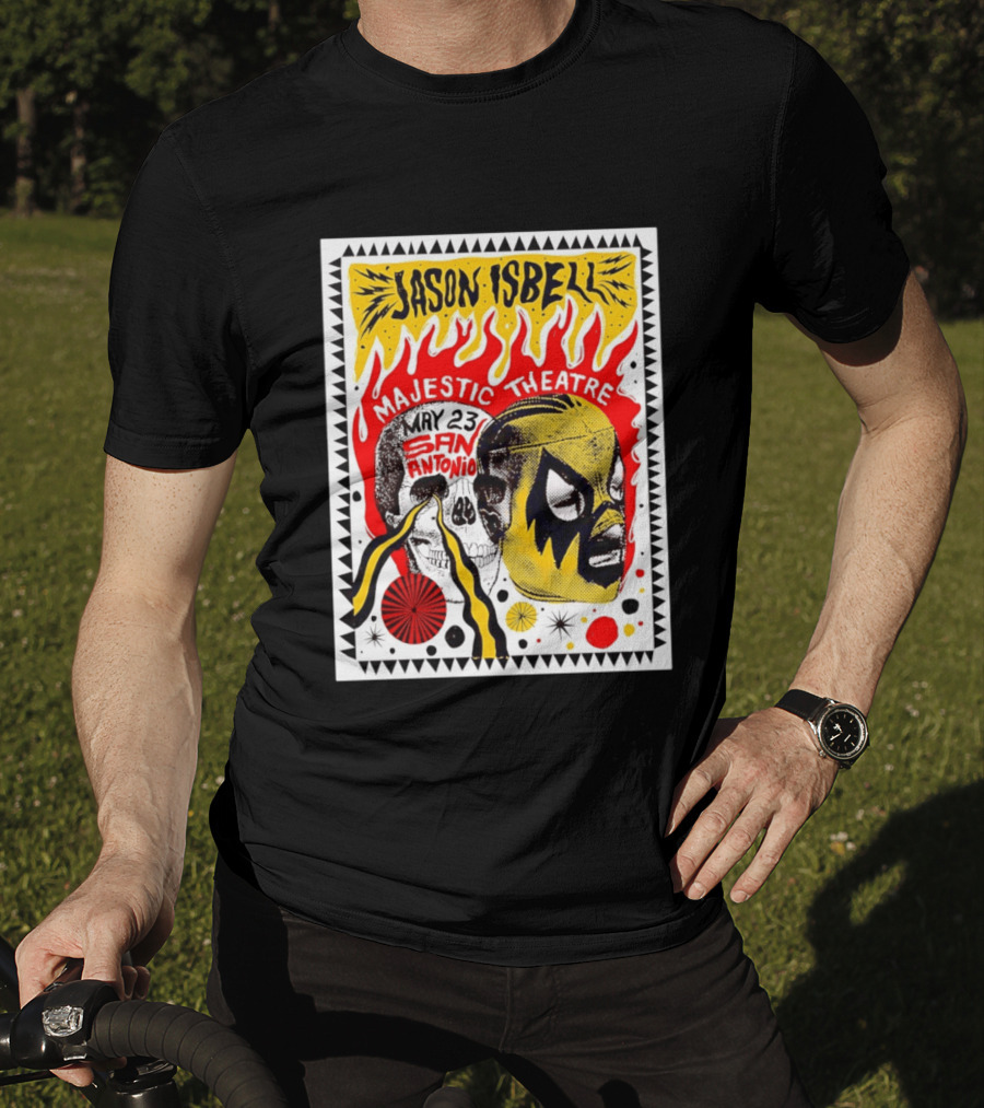 Jason Isbell May 23 San Antonio Majestic Theatre Skull And Mask T-Shirt