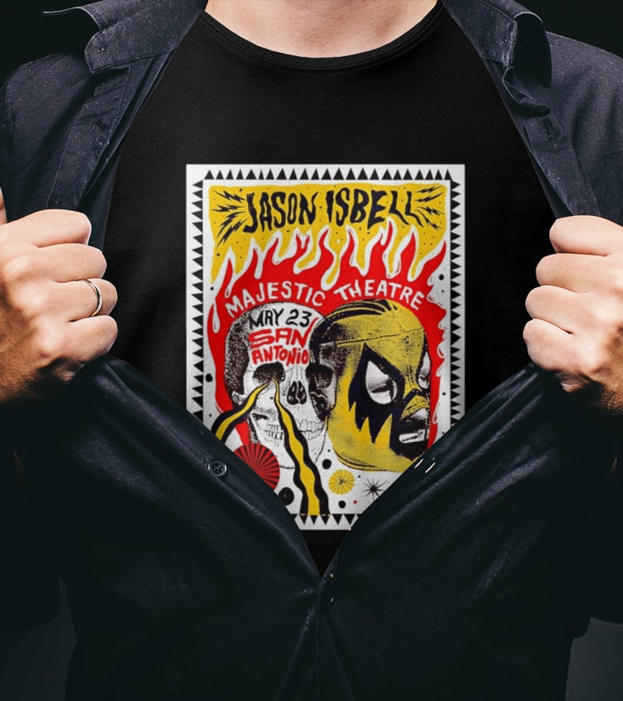 Jason Isbell May 23 San Antonio Majestic Theatre Skull And Mask T-Shirt