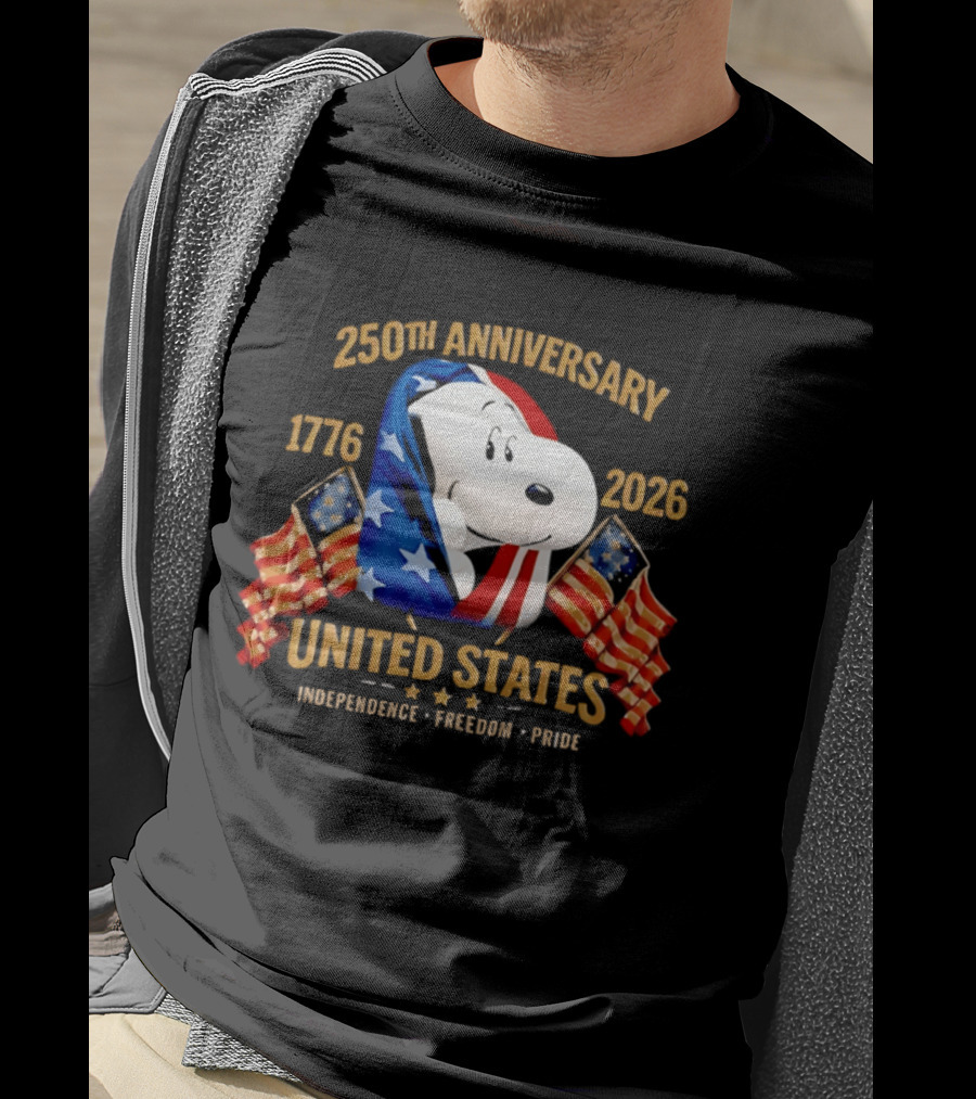 Snoopy 250th Anniversary United States 1776 2026 Independence Freedom Pride T-Shirt