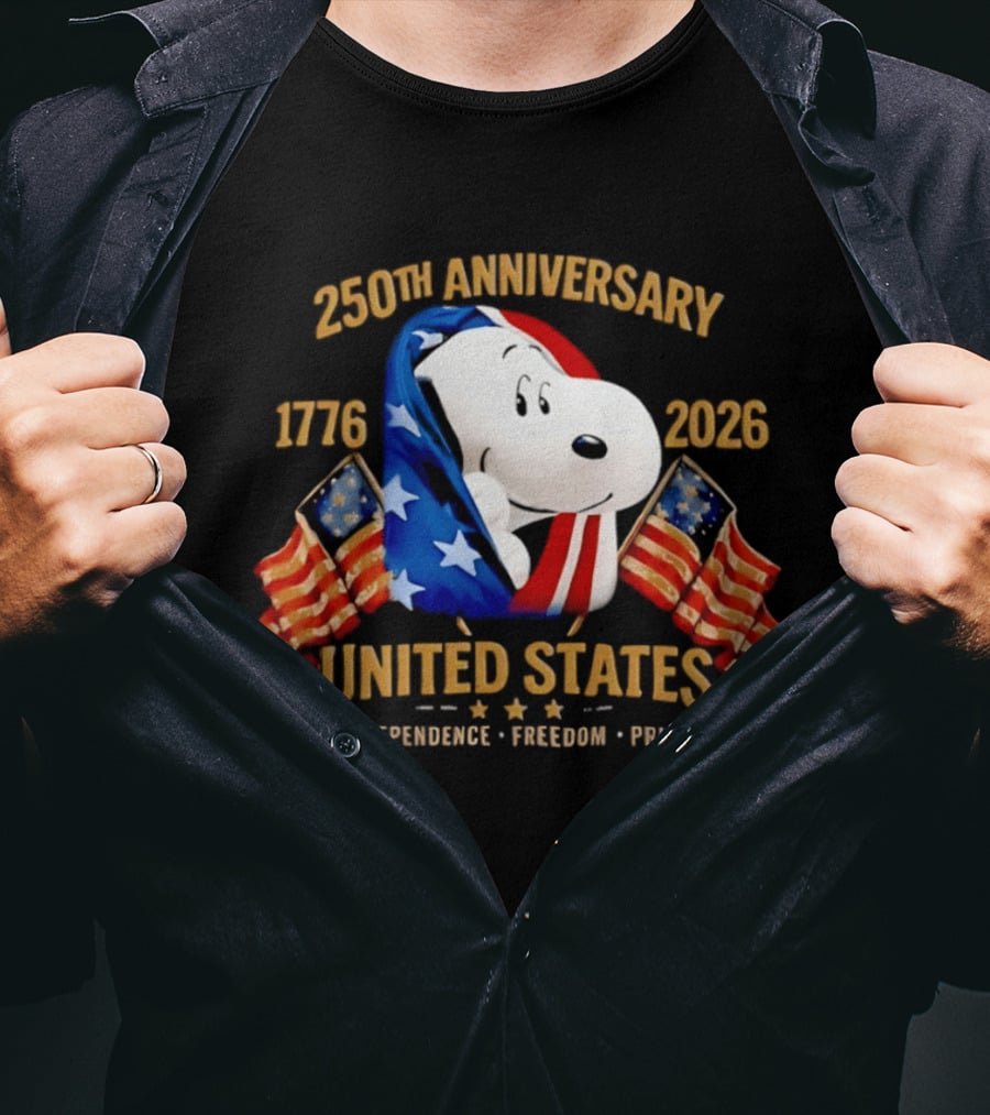 Snoopy 250th Anniversary United States 1776 2026 Independence Freedom Pride T-Shirt