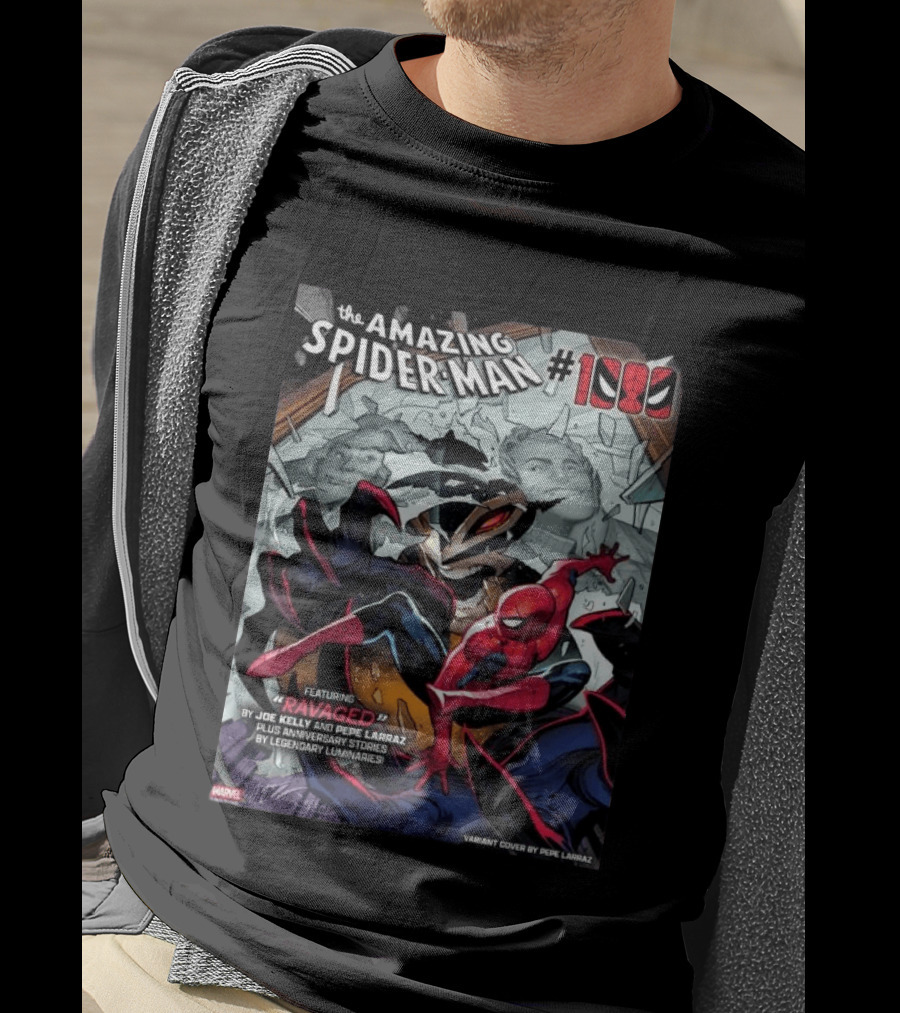 The Amazing Spider Man 1000 Featuring Ravaged By Joe Kelly Pepe Larraz Plus Anniversary Stories Marvel Variant Cover T-Shirt