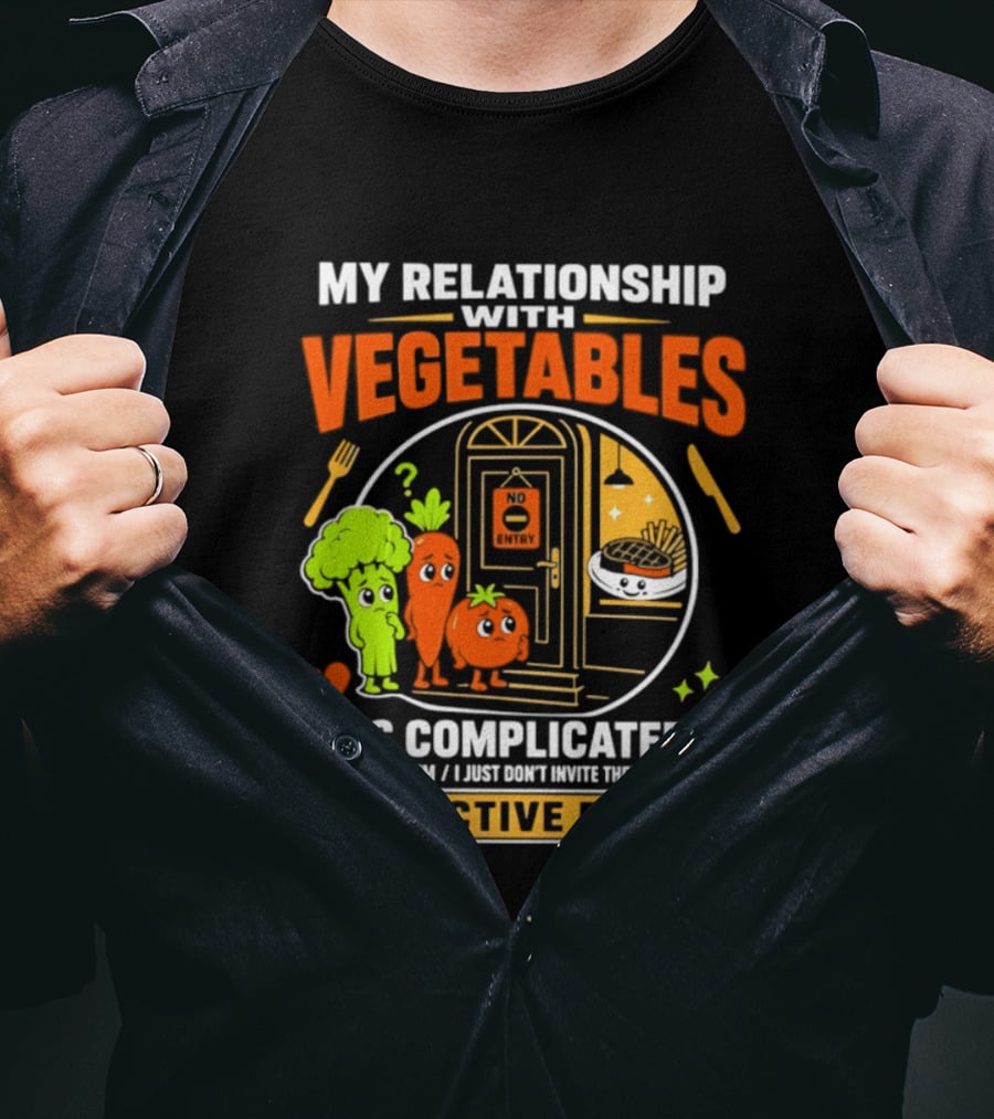 My Relationship With Vegetables Is Complicated Selective Eater Broccoli Carrot Humor T-Shirt