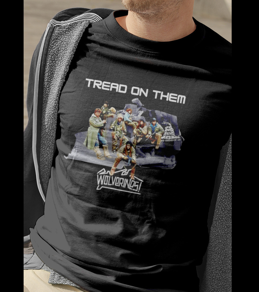 Tread On Them Wolverines Don't Tread On Me Helicopter Scene T-Shirt