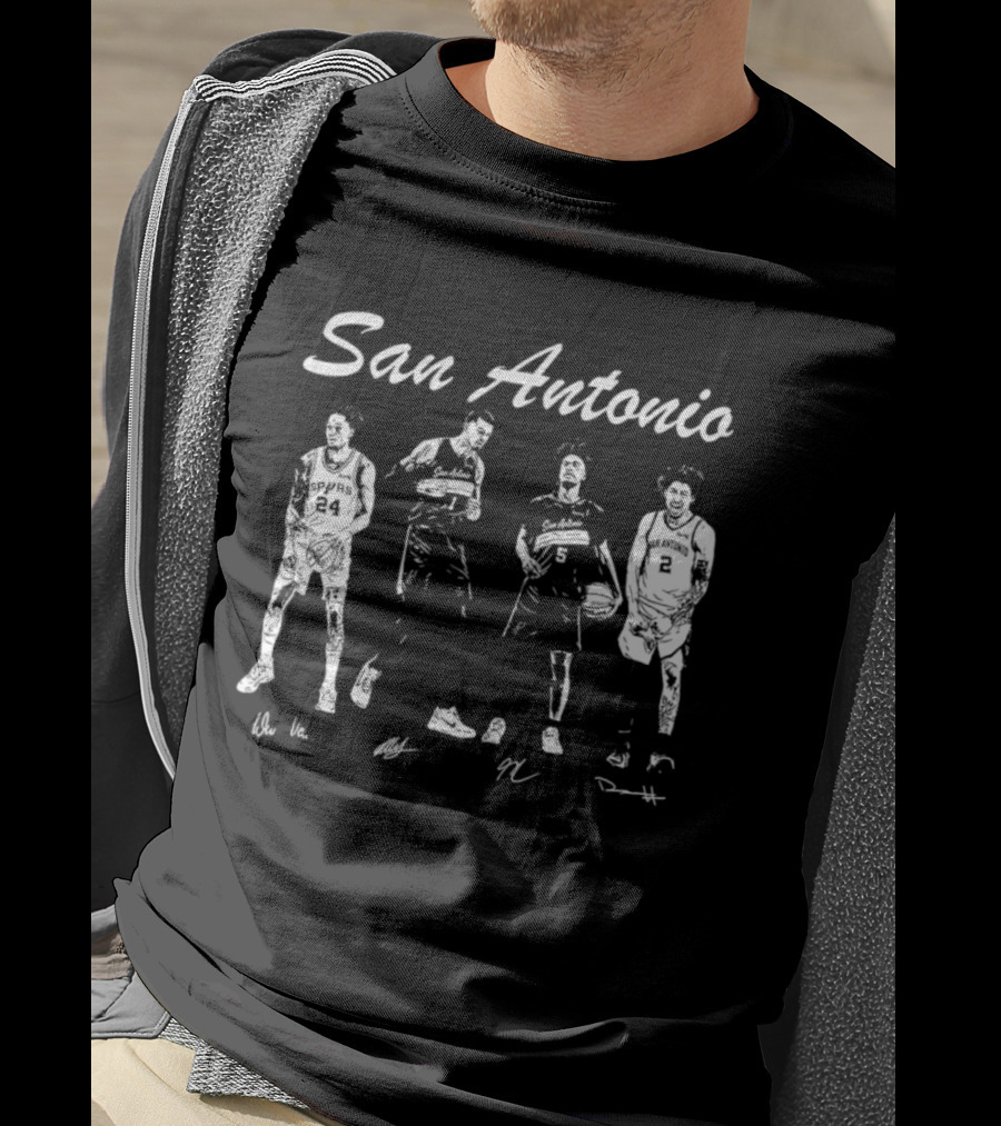San Antonio Spurs Victor Wembanyama Harper Castle Vassell Basketball T-Shirt