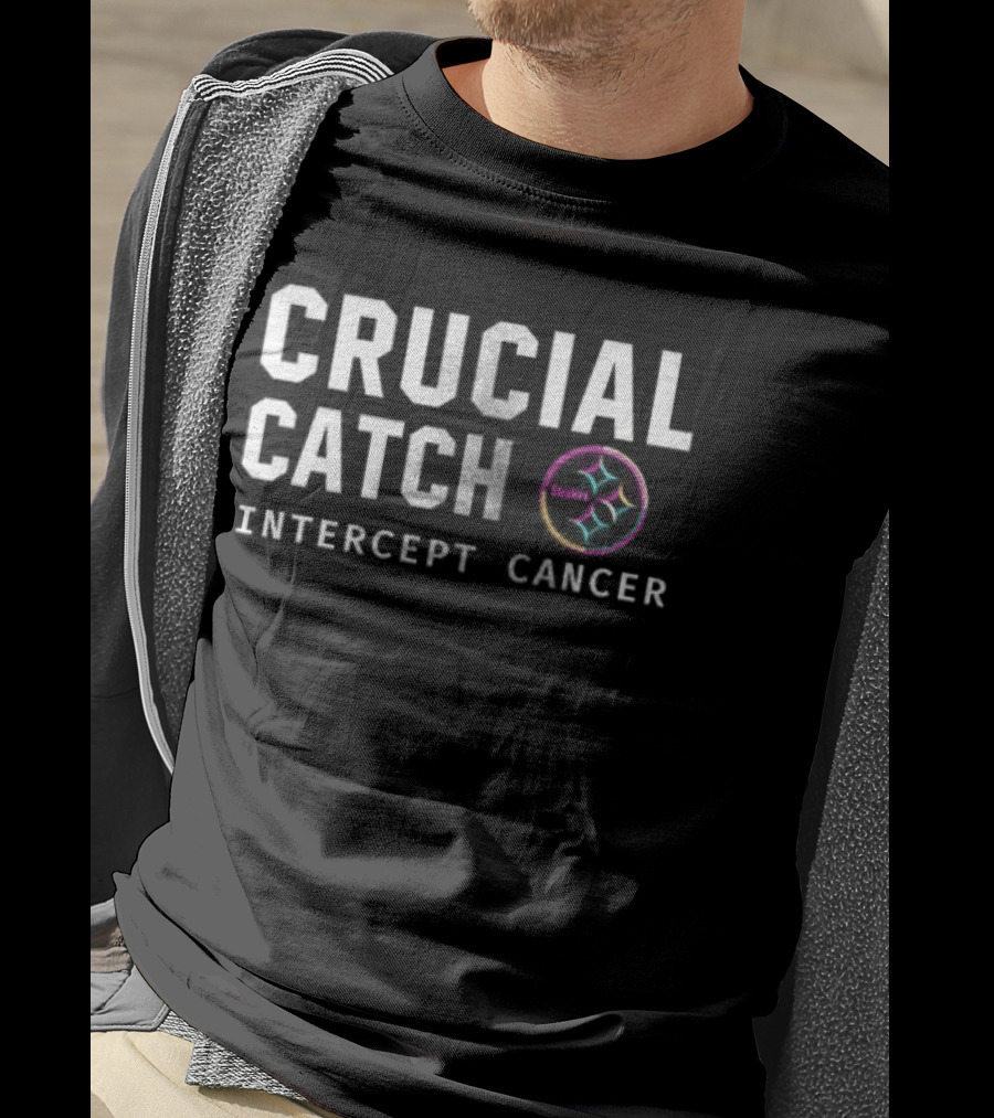 Pittsburgh Steelers Crucial Catch Intercept Cancer Fight Repeat T-Shirt
