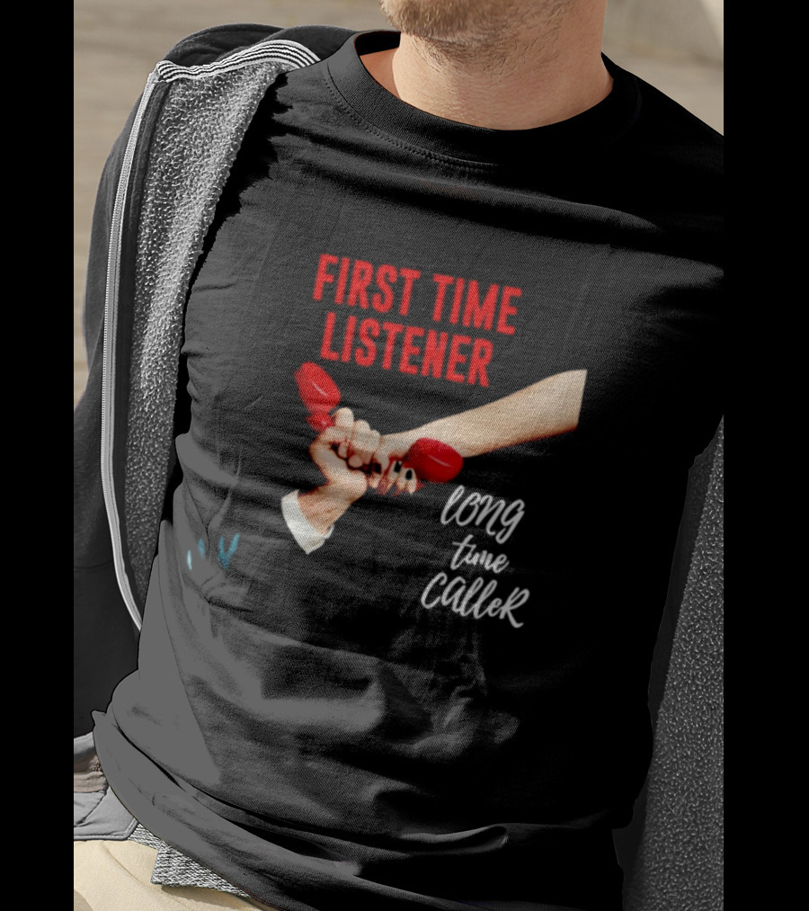First Time Listener Long Time Caller Retro Phone Humor T-Shirt