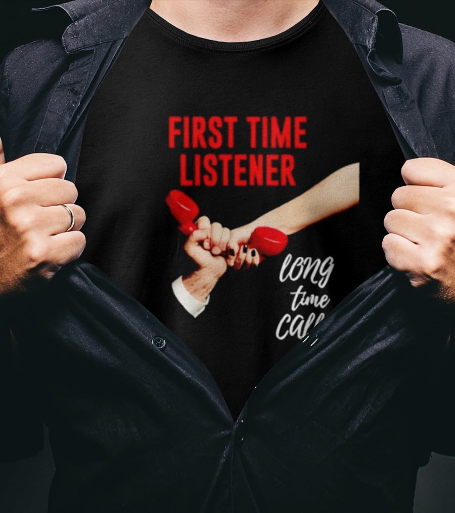 First Time Listener Long Time Caller Retro Phone Humor T-Shirt