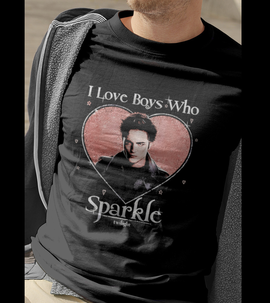 Twilight I Love Boys Who Sparkle Heart T-Shirt