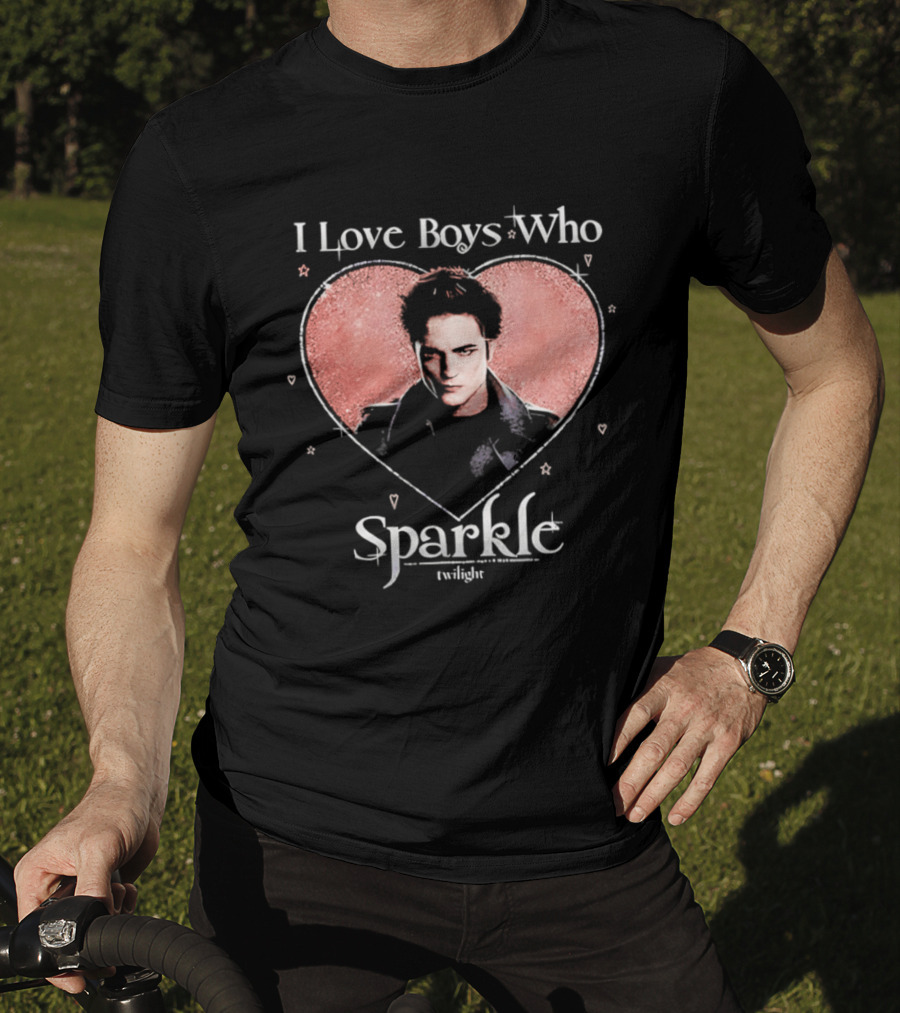 Twilight I Love Boys Who Sparkle Heart T-Shirt