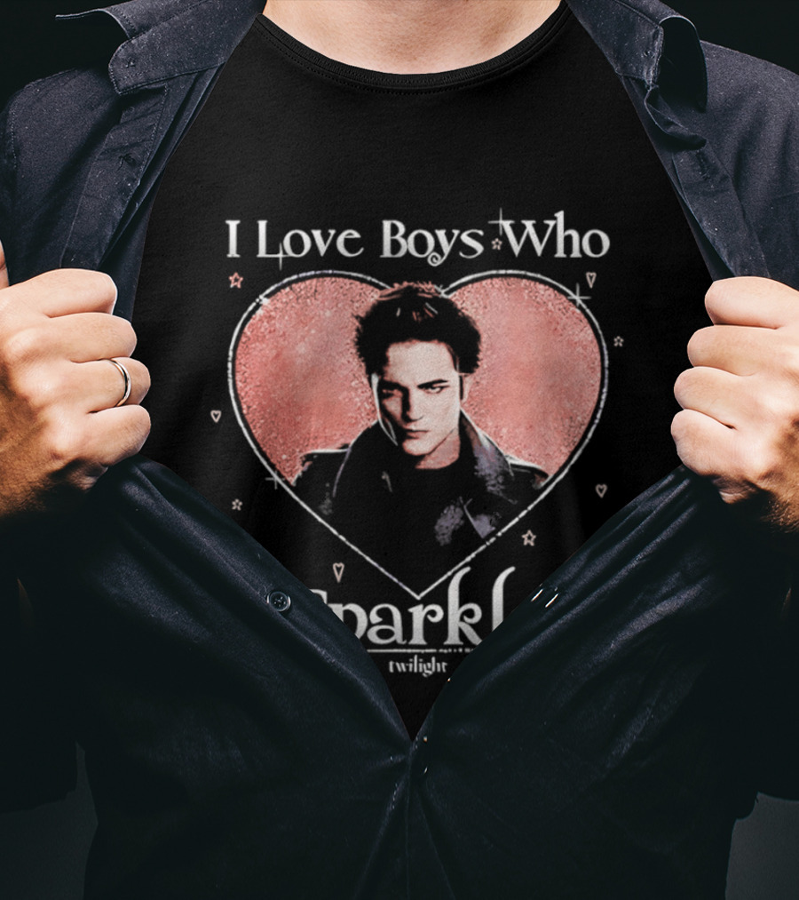 Twilight I Love Boys Who Sparkle Heart T-Shirt