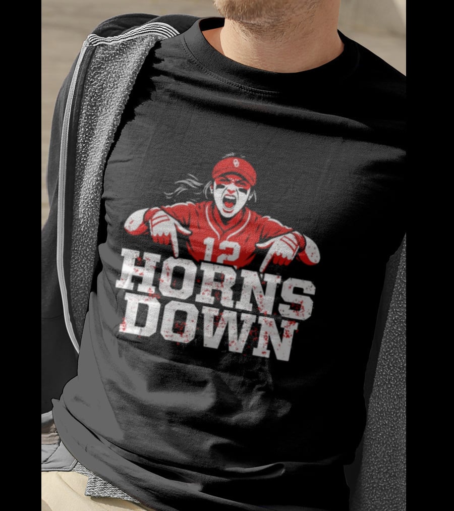 Oklahoma Sooners 12 Horns Down Girl Fan T-Shirt