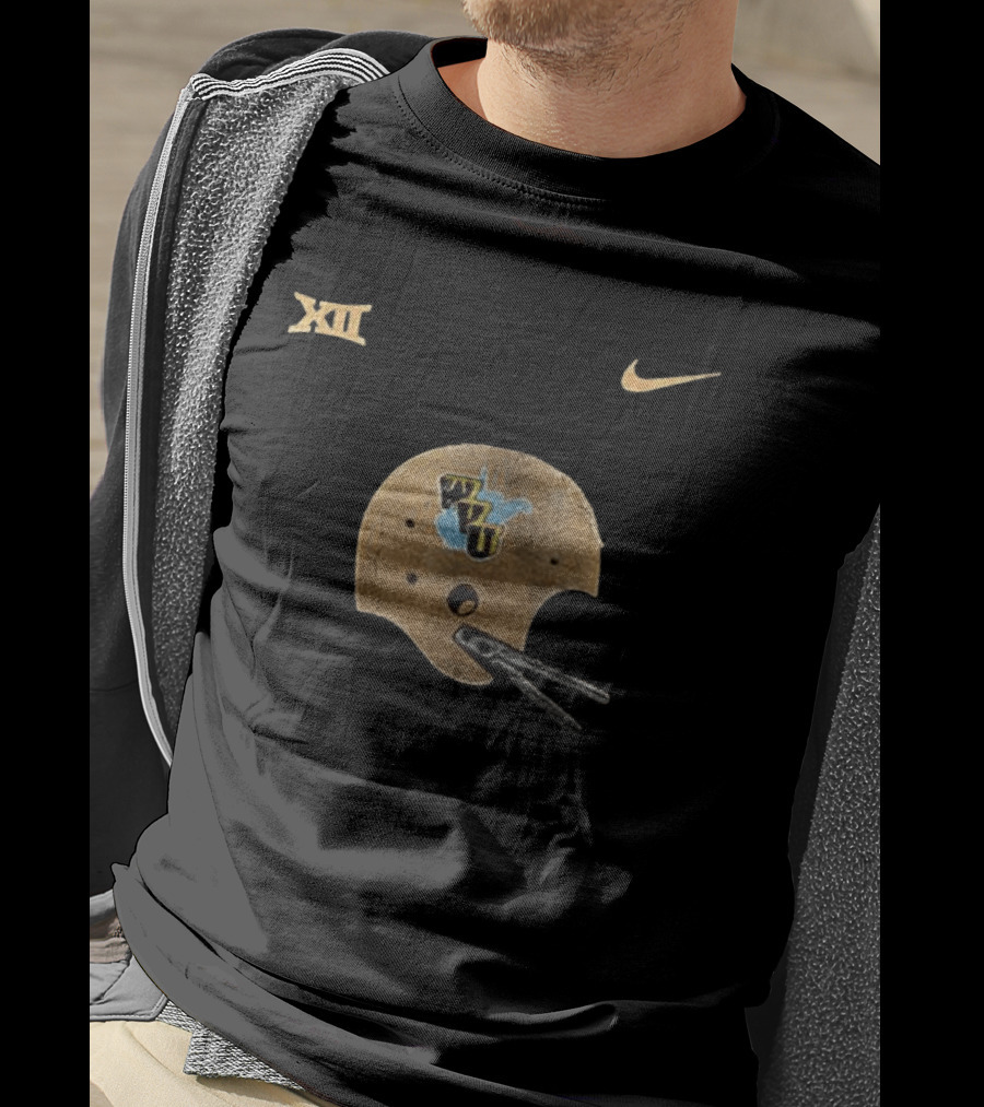West Virginia Mountaineers 1965 Throwback WVU Helmet Nike Big XII T-Shirt