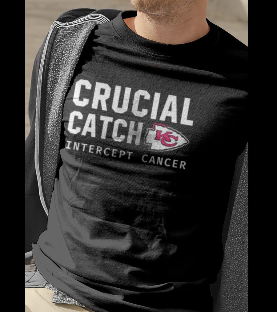 Kansas City Chiefs Crucial Catch Intercept Cancer KC Arrowhead T-Shirt