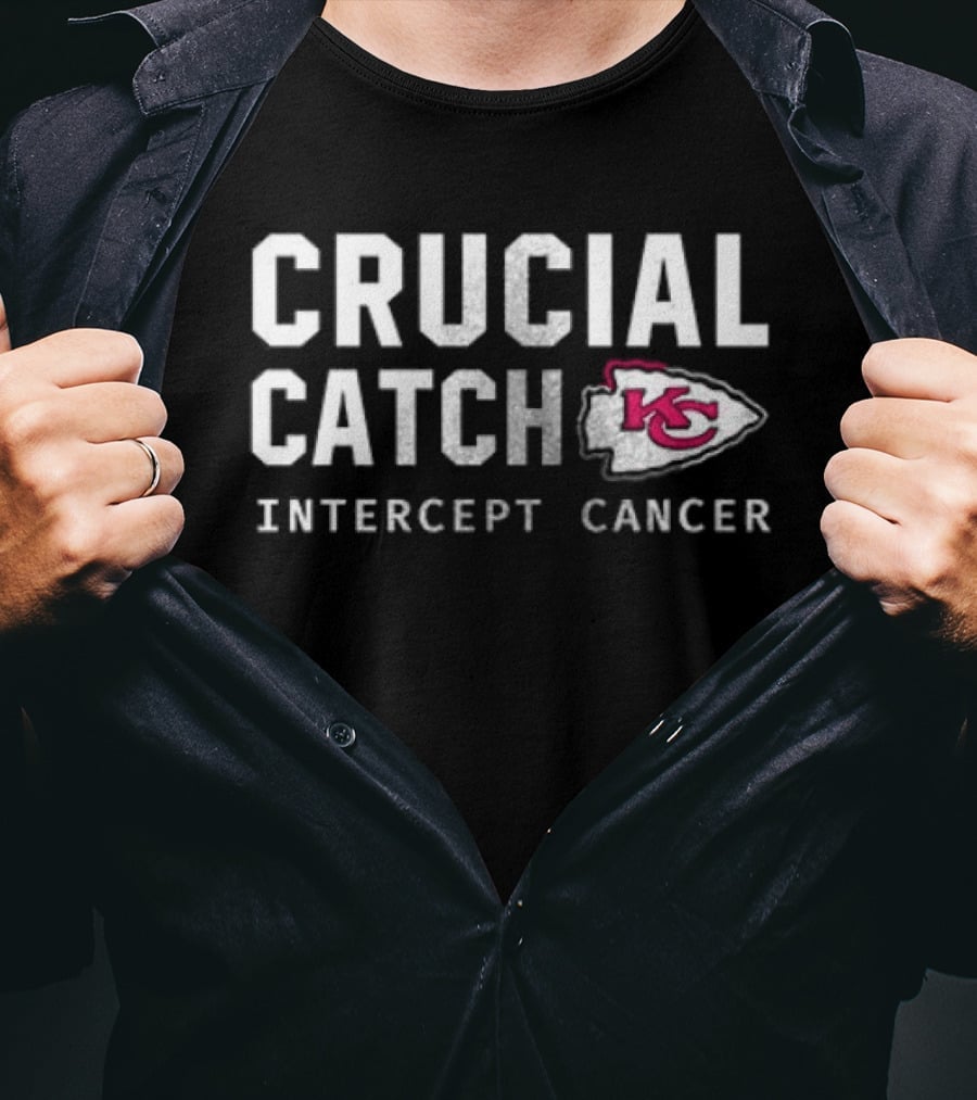 Kansas City Chiefs Crucial Catch Intercept Cancer KC Arrowhead T-Shirt