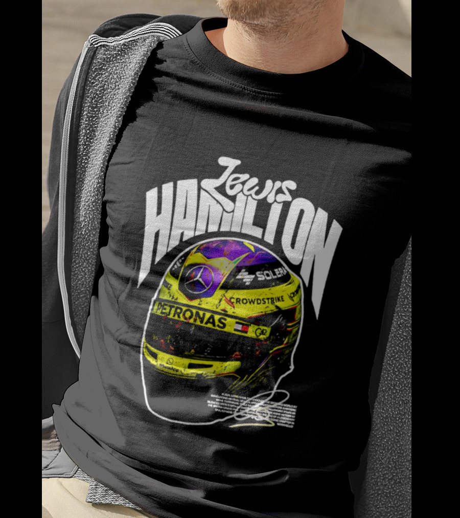 Jewis Hamilton Petronas Racing Helmet 2024 Mercedes T-Shirt