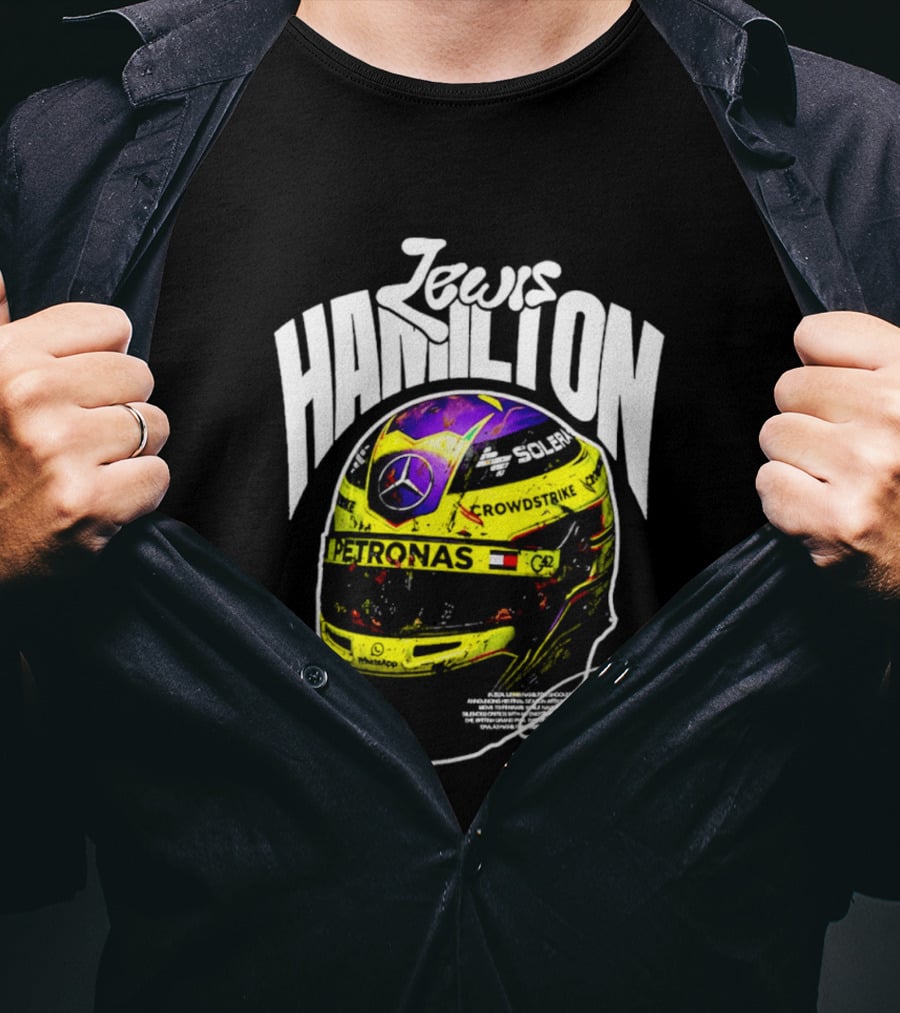 Jewis Hamilton Petronas Racing Helmet 2024 Mercedes T-Shirt