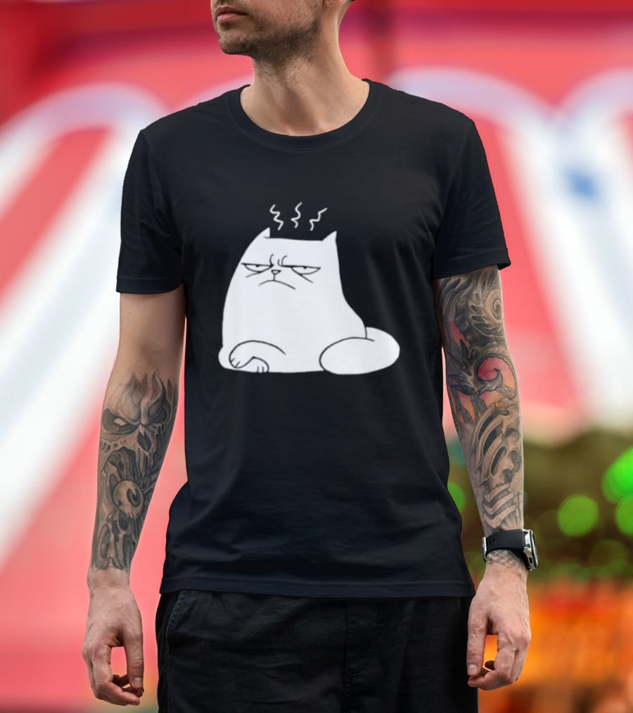 Judgement Cat Grumpy Steaming Expression T-Shirt