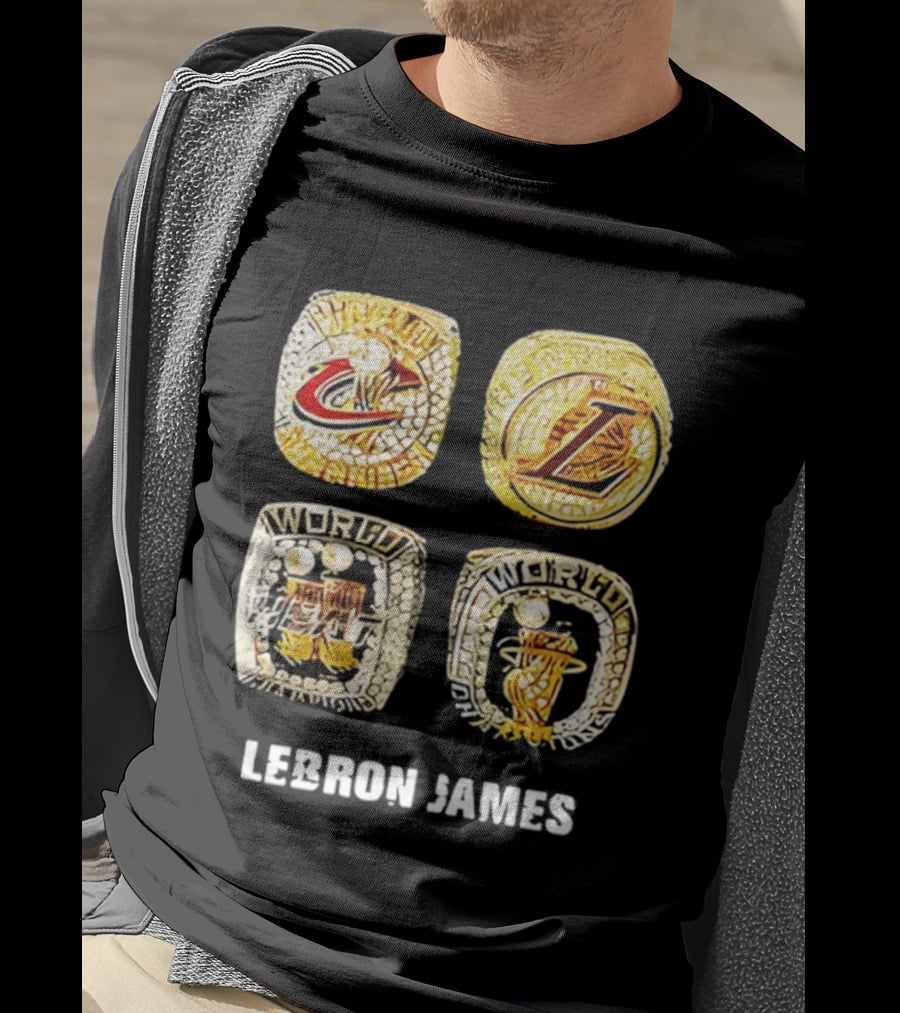 Lebron James World Rings Cleveland Los Angeles 2026 T-Shirt