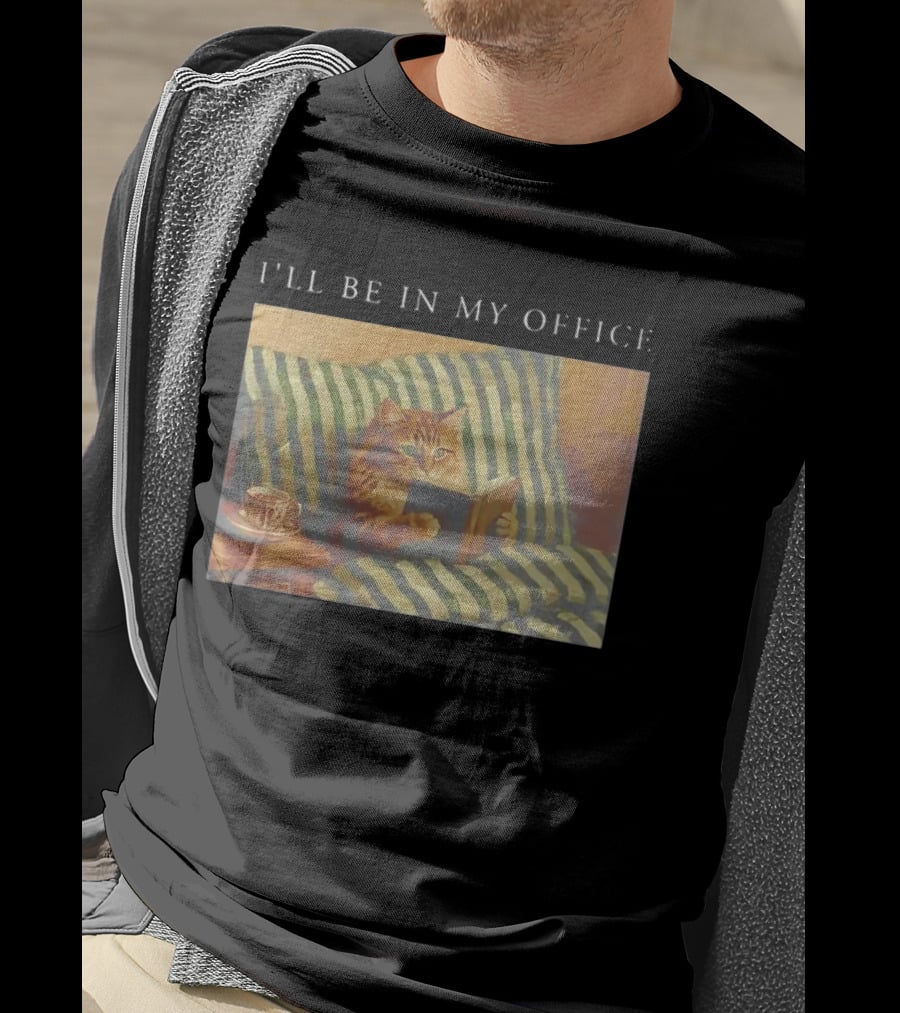 Cat I'll Be In My Office Reading With Coffee T-Shirt