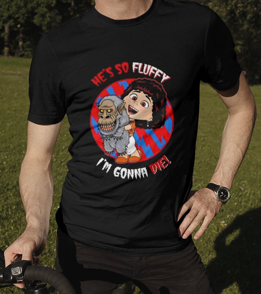 He's So Fluffy I'm Gonna Die Monster Hug Red Blue Circle T-Shirt