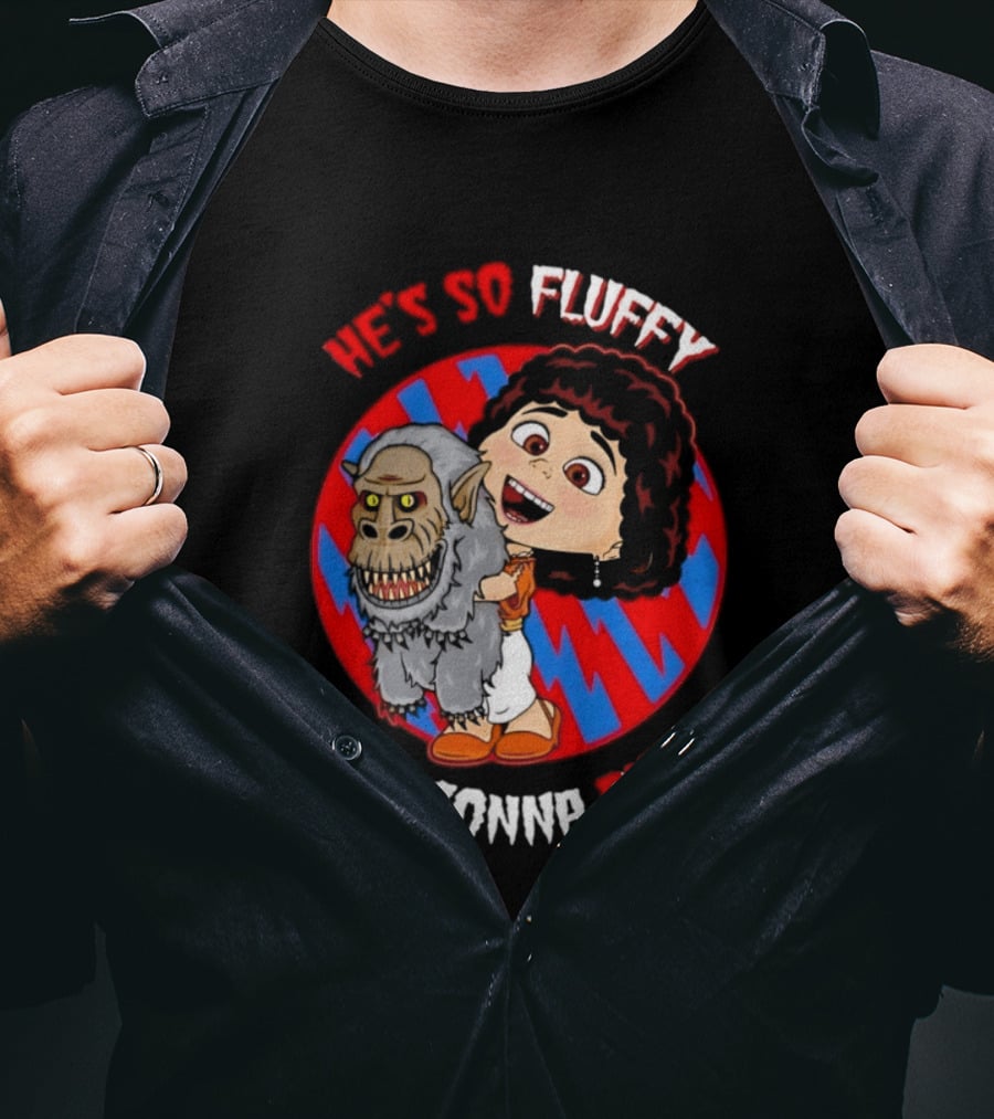 He's So Fluffy I'm Gonna Die Monster Hug Red Blue Circle T-Shirt