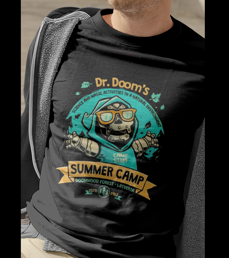 Dr. Doom's Summer Camp Doomwood Forest Latveria Camp Staff Marvel Adventures T-Shirt