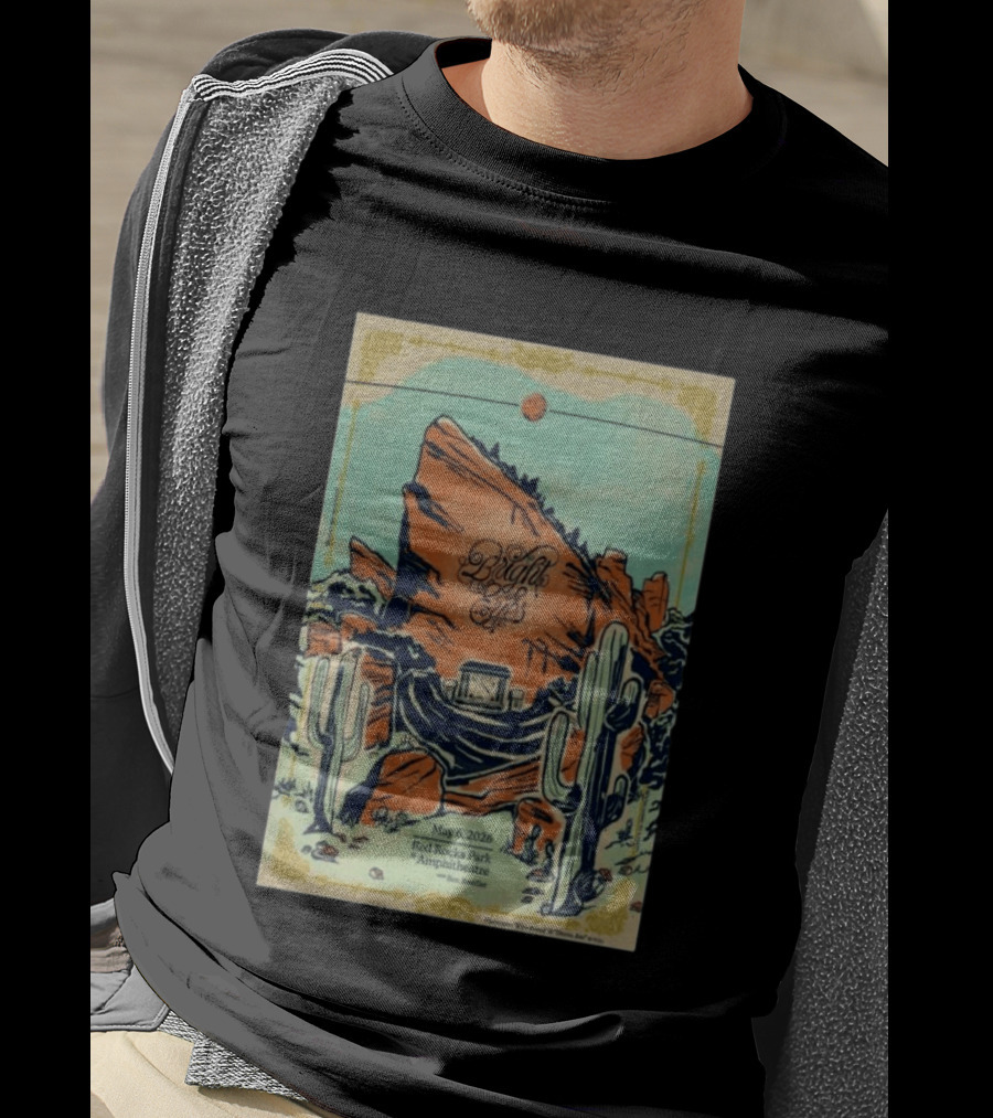 May 6 2026 Bright Eyes Red Rocks Park Amphitheatre Desert Scene T-Shirt