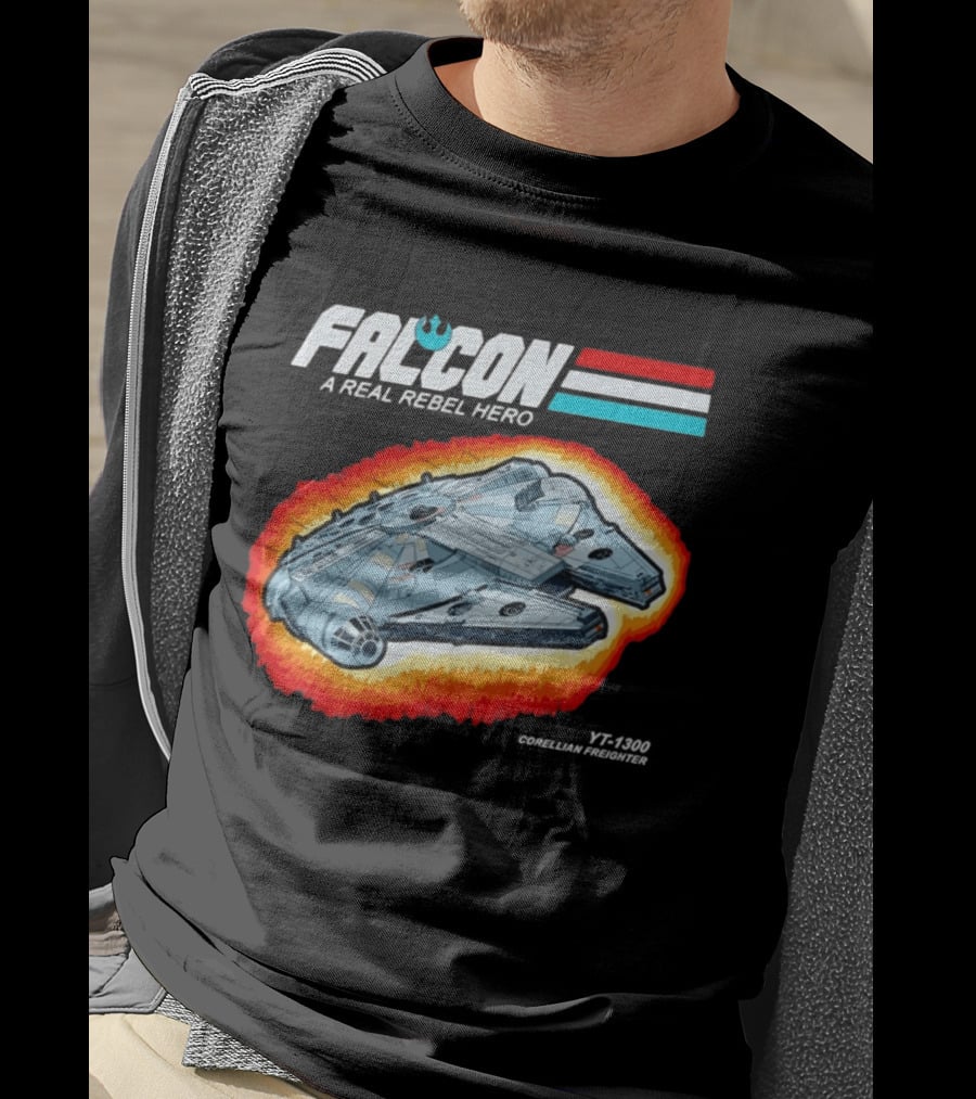 Millennium Falcon A Real Rebel Hero YT 1300 Corellian Freighter GI Joe T-Shirt