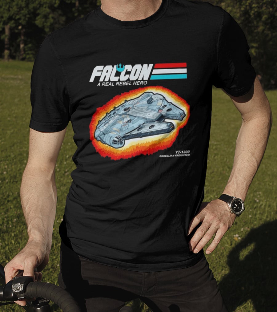 Millennium Falcon A Real Rebel Hero YT 1300 Corellian Freighter GI Joe T-Shirt