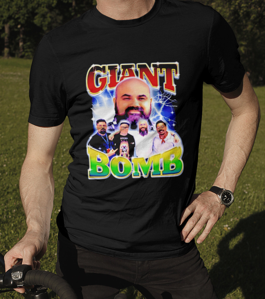 Giant Bomb Crew With Lightning Background 2026 T-Shirt