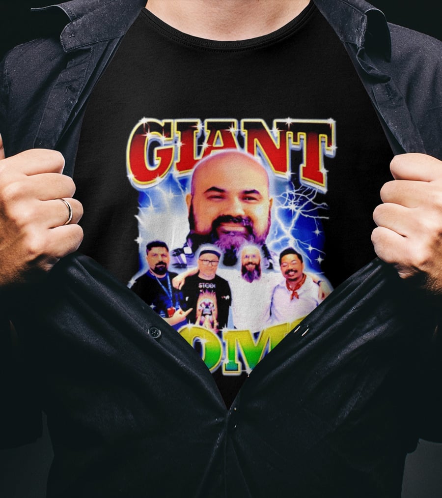Giant Bomb Crew With Lightning Background 2026 T-Shirt