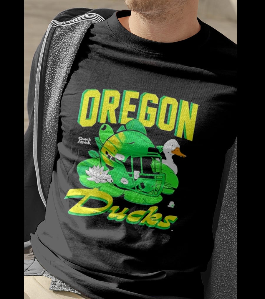 Oregon Ducks Football Helmet And Duck T-Shirt