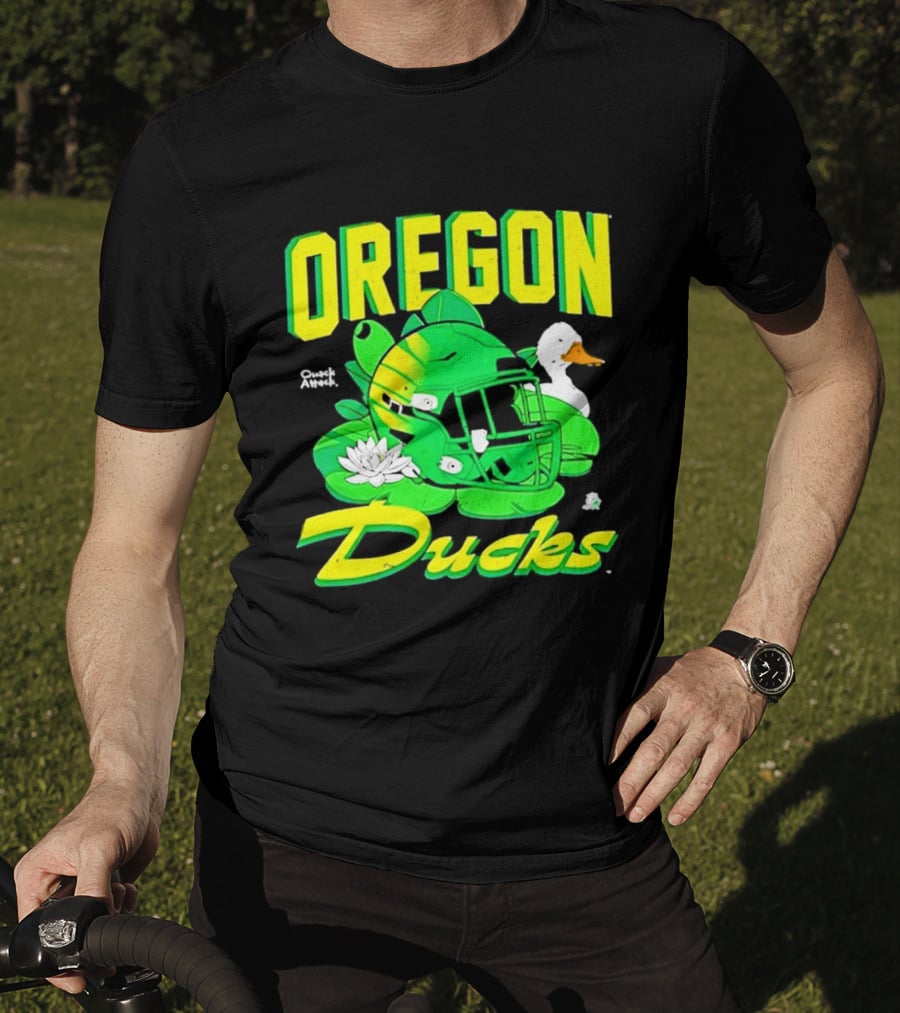 Oregon Ducks Football Helmet And Duck T-Shirt