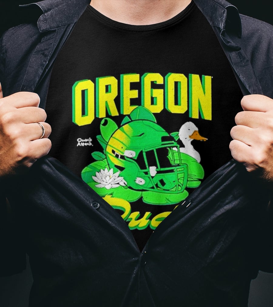 Oregon Ducks Football Helmet And Duck T-Shirt